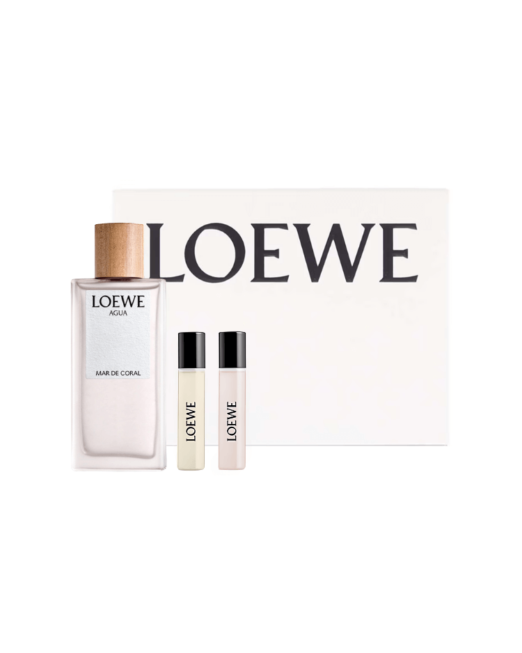 Set Loewe Agua Mar de Coral (EDT 100 ml + Mini EDT 10 ml + Agua Drop 10 ml) Mujer