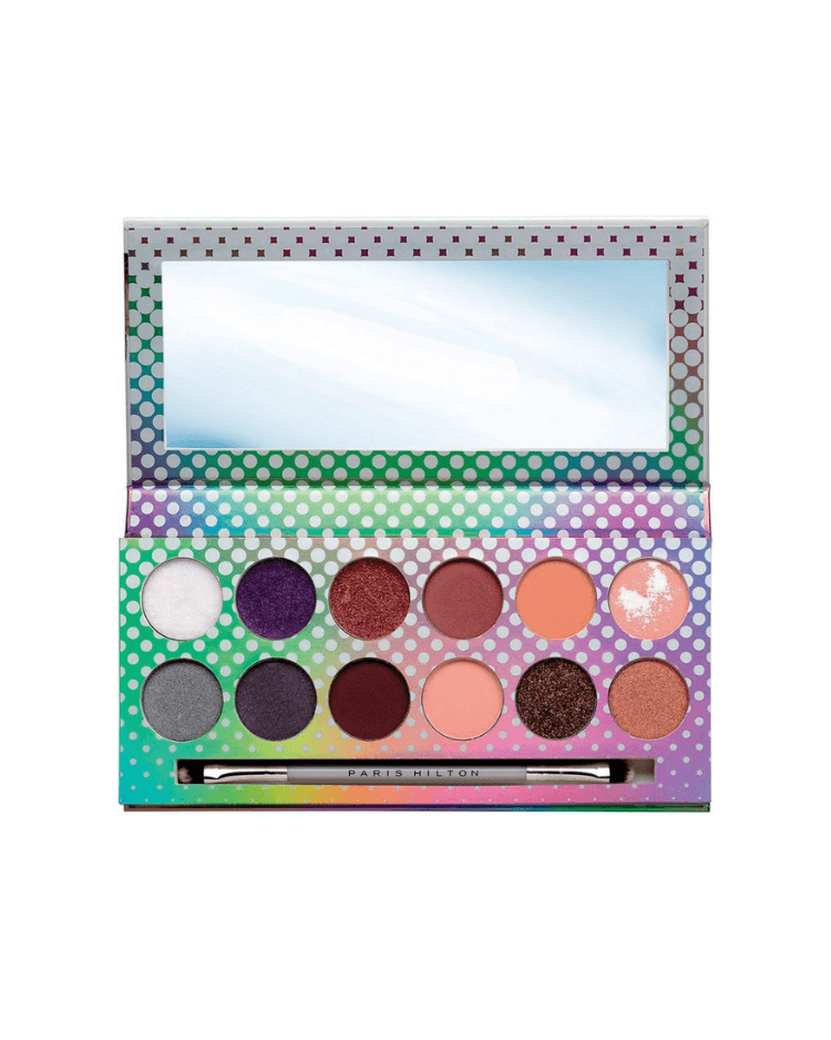 Set Paris Hilton | Paleta Natural Flirt (12 sombras para párpados + 1 pincel doble) mujer