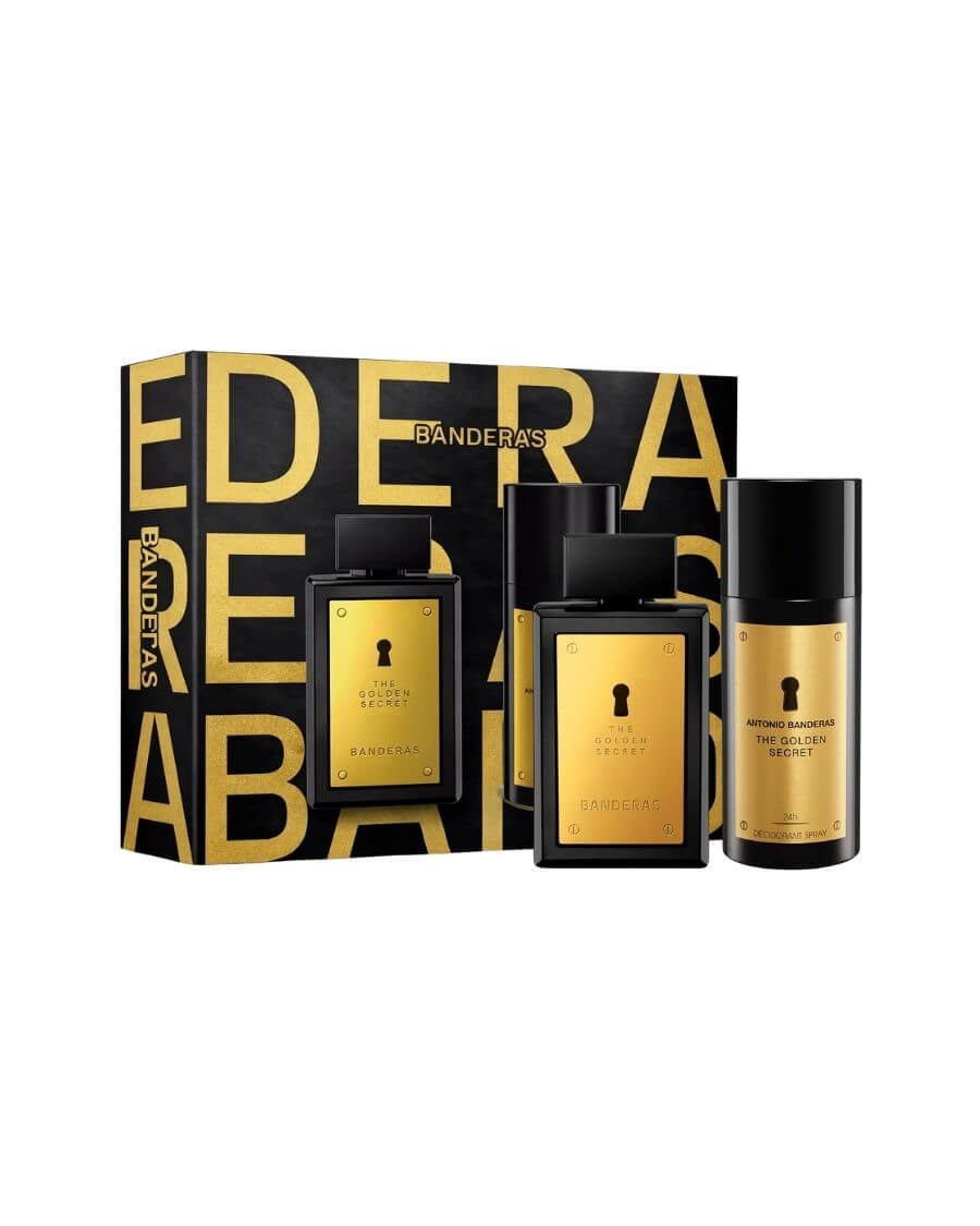 Set Antonio Banderas The Golden Secret (perfume 100 ml edt +desodorante 150 ml) hombre