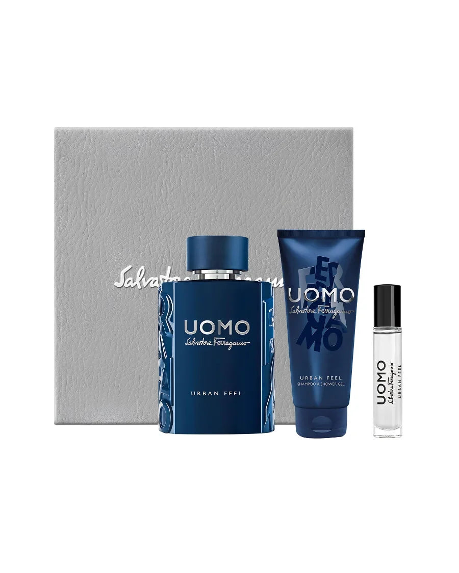 Set Salvatore Ferragamo Uomo Urban Feel (perfume 100 ml + mini 10 ml + shampoo & shower gel 100 ml) Hombre